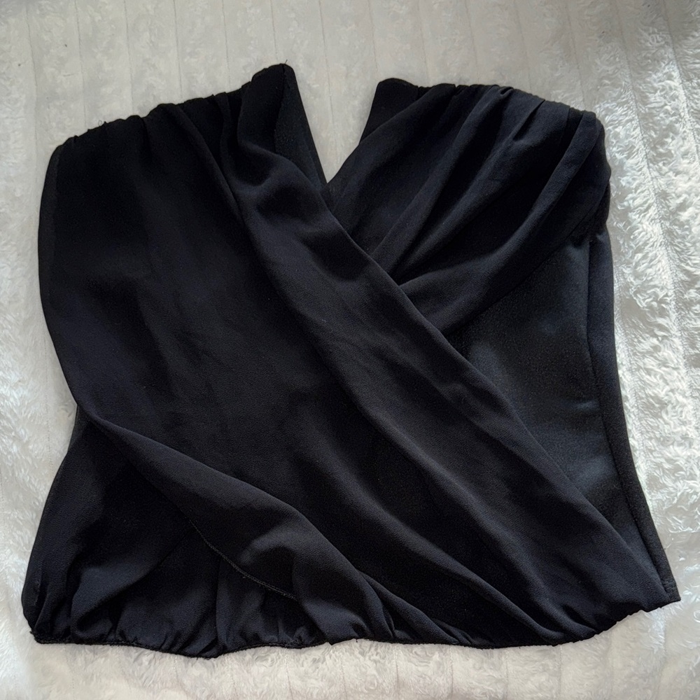 Charlotte Russe Black Wrap Blouse